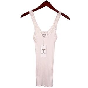 TYLER BOE NWT Veronica Silk and Cotton Lace Camisole Size M / L in White
